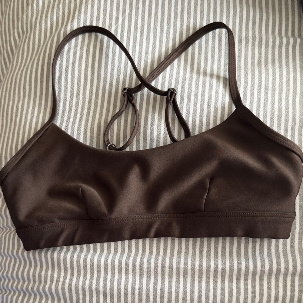 ALO Yoga Brown Strappy Sports Bra